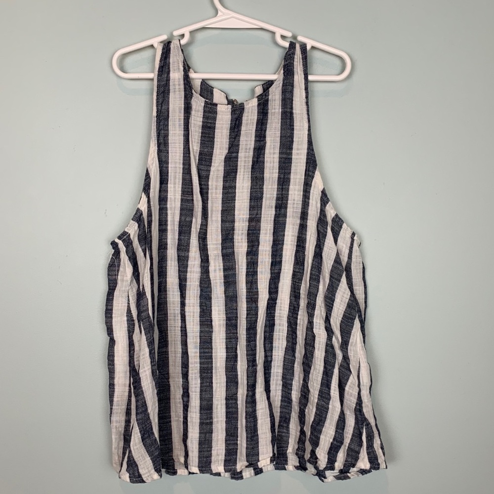 Navy striped tank top